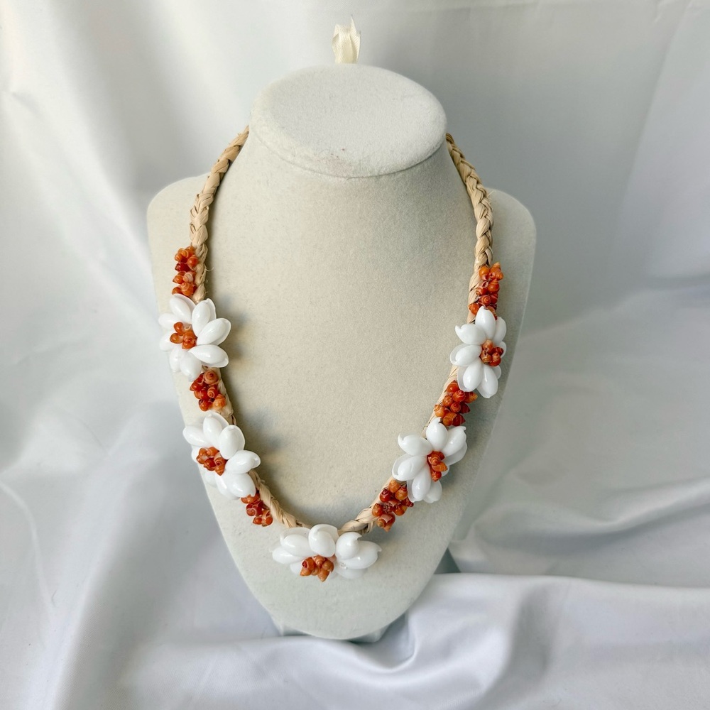Handmade Floral Beaded Braid Necklace